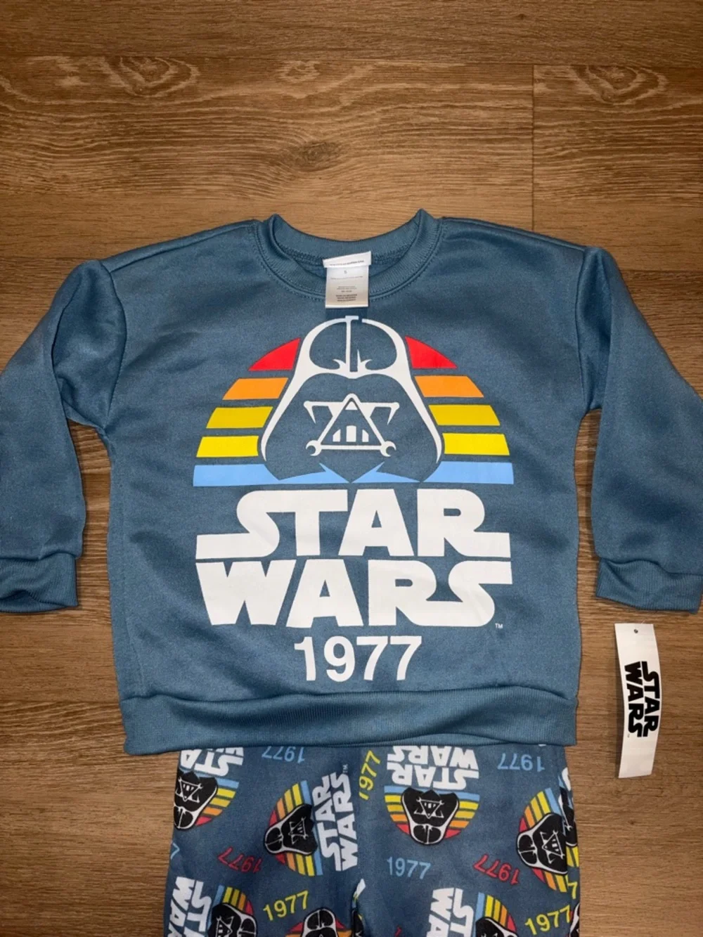 Star Wars 2 Pc Set Kids Size 5 Darth Vader 1977 Retro Sweatshirt Jogger New